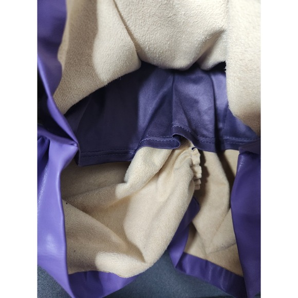 NWT Zara Purple Faux Leather Long Sleeve V Neck Body Con Ruched Dress‎ Size XL - Picture 4 of 14